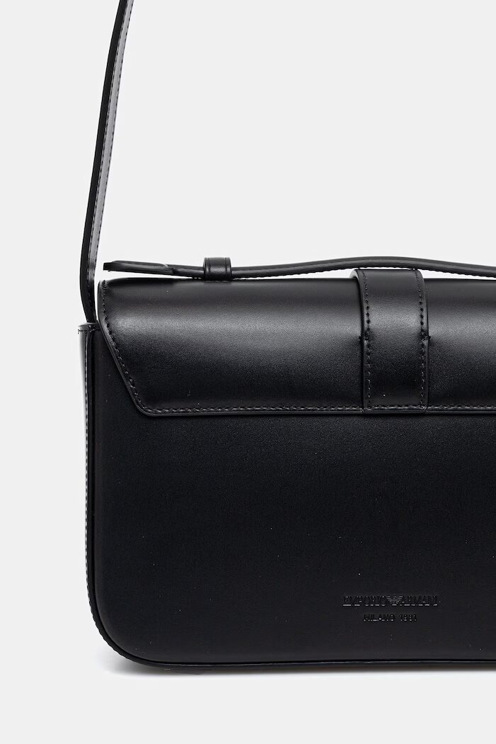 Emporio Armani чанта crossbody дамска от кожа черна EW004419 AF25356