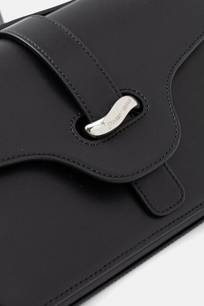 Emporio Armani чанта crossbody дамска от кожа черна EW004419 AF25356