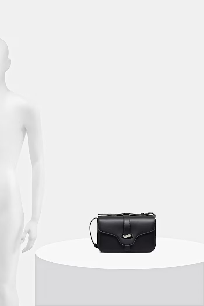 Emporio Armani чанта crossbody дамска от кожа черна EW004419 AF25356