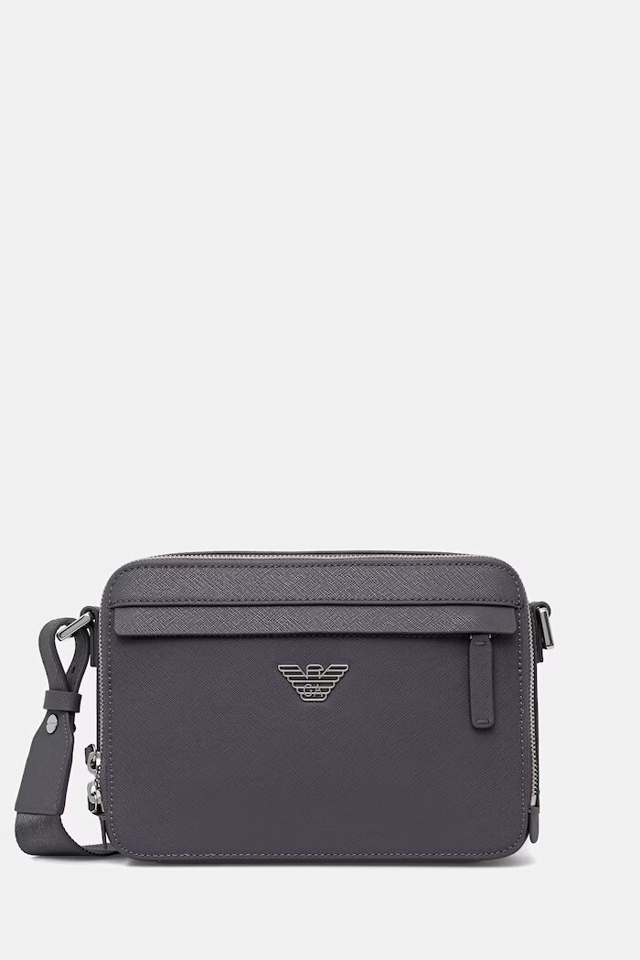 Emporio Armani чанта през рамо мъжка от имитация на кожа сива EM001186 AF13805