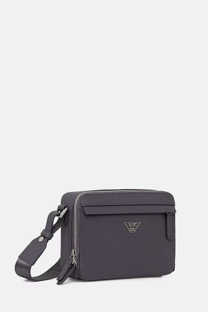 Emporio Armani чанта през рамо мъжка от имитация на кожа сива EM001186 AF13805