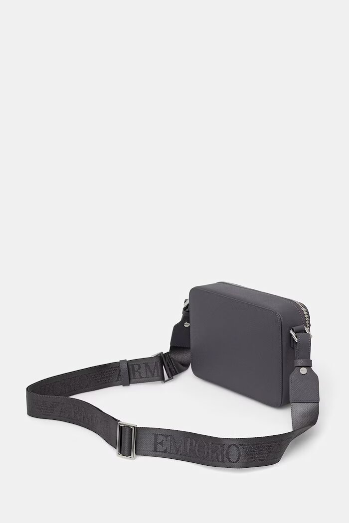 Emporio Armani чанта през рамо мъжка от имитация на кожа сива EM001186 AF13805