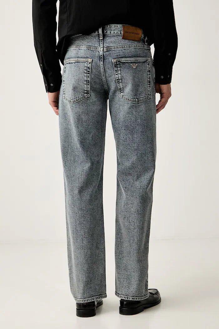 Emporio Armani дънки straight мъжки сини EM000763 AF27777