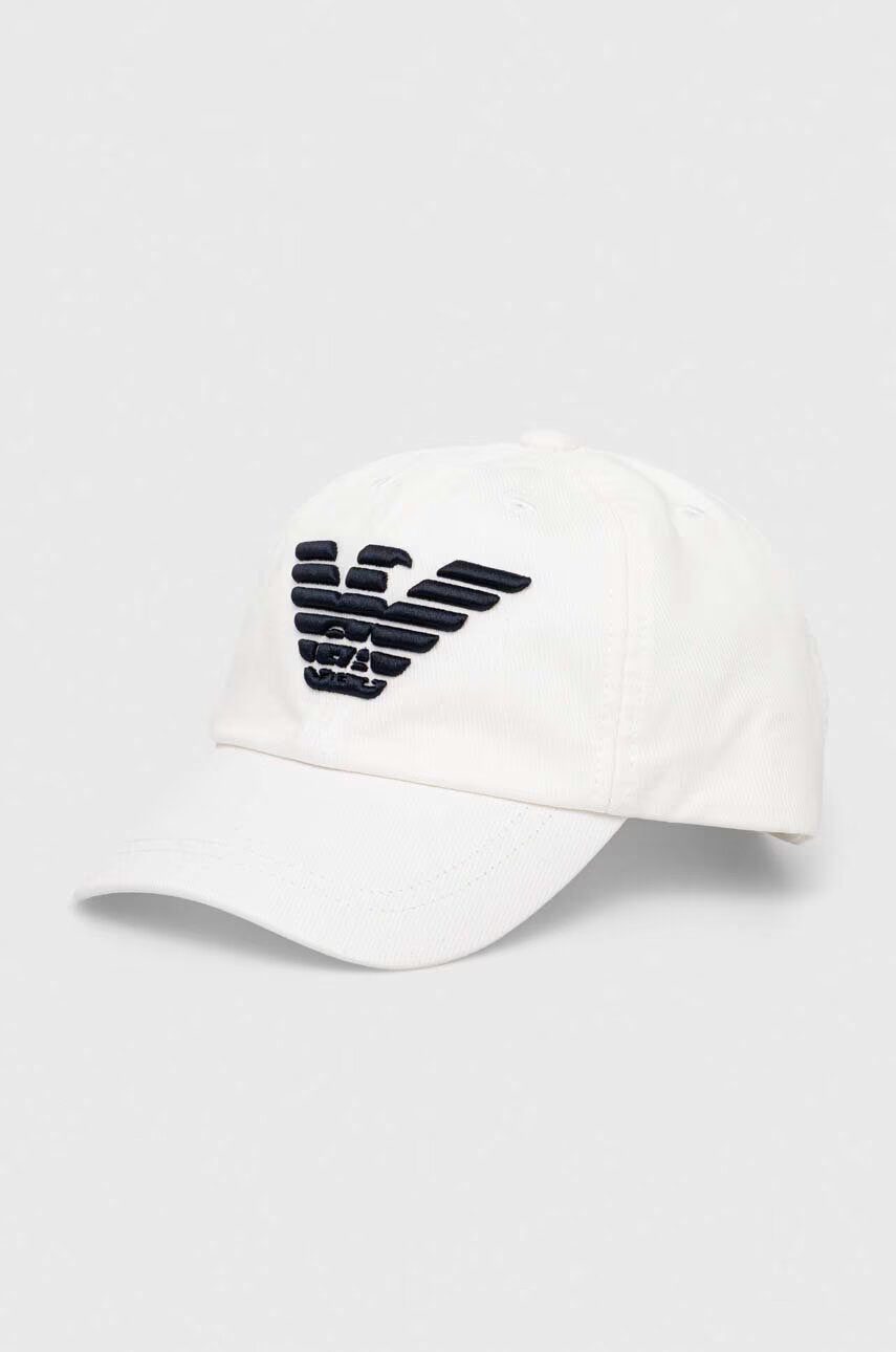 Emporio Armani Детска памучна шапка с козирка