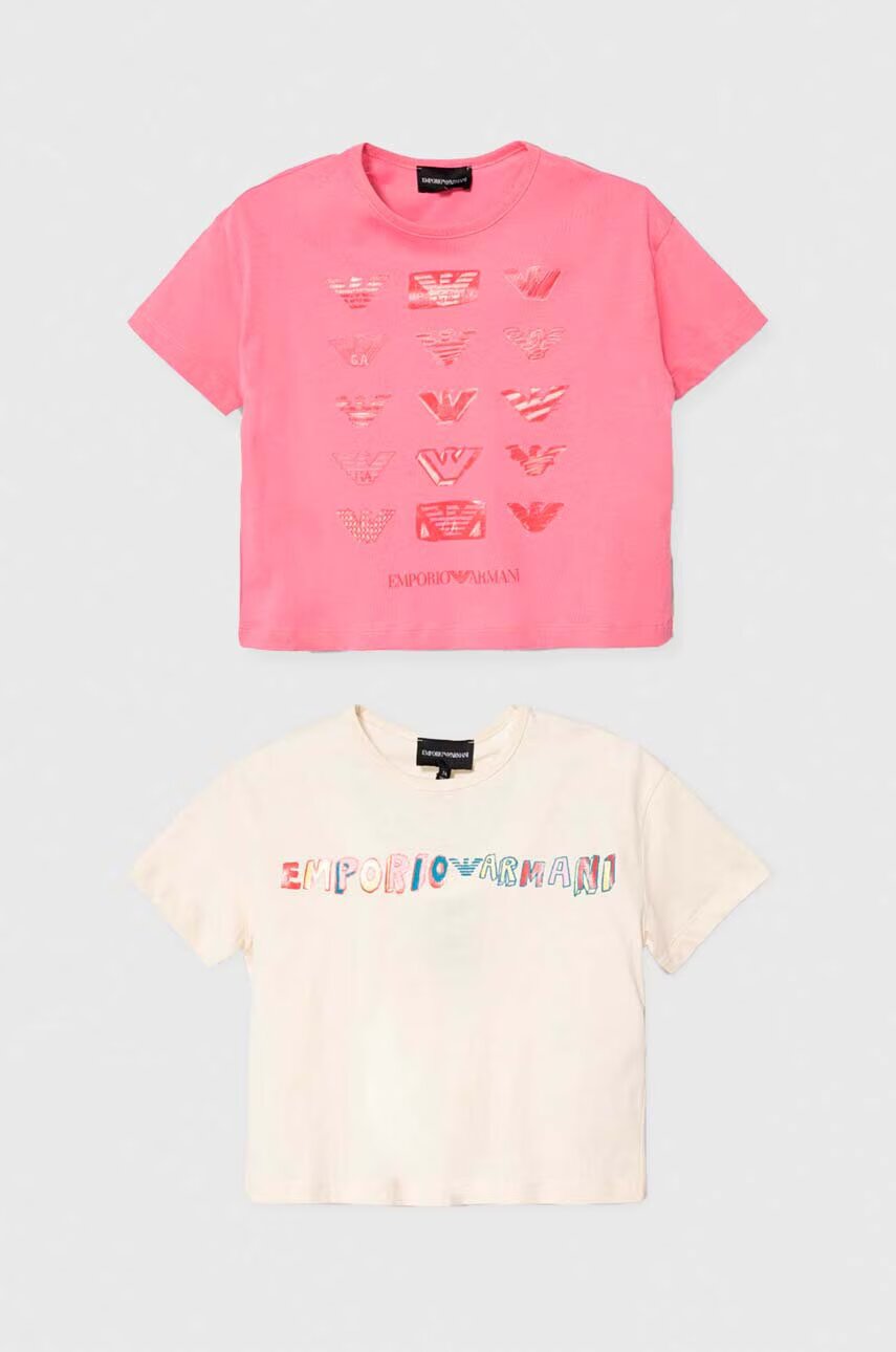 Emporio Armani Детска памучна тениска (2 броя)