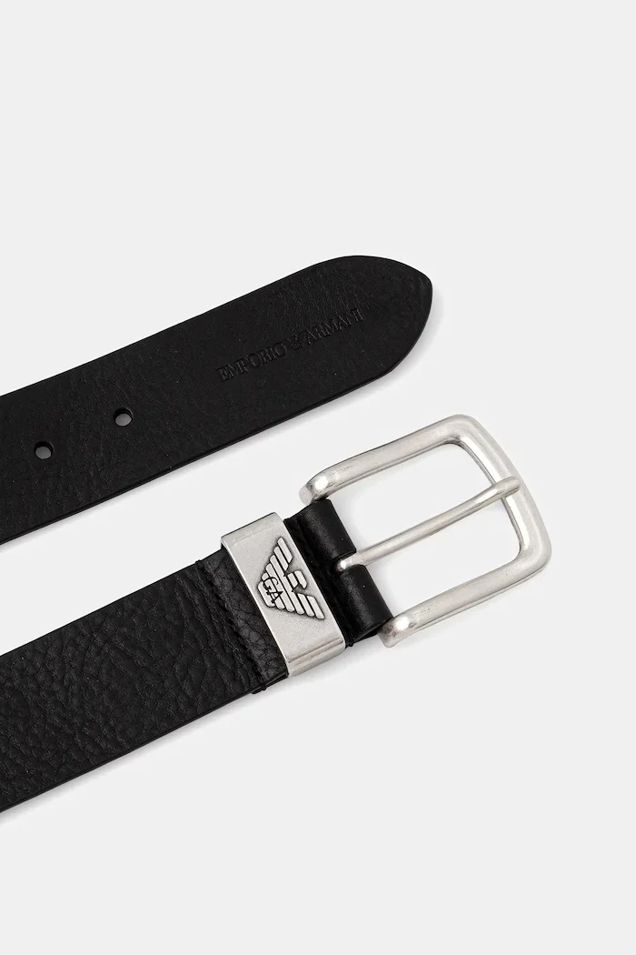 Emporio Armani колан мъжки от кожа черен