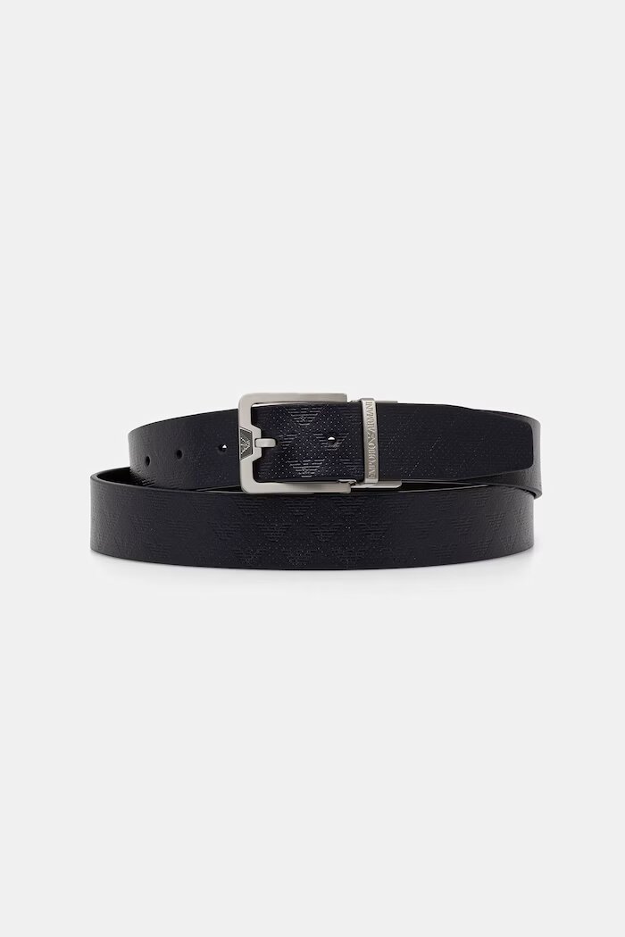 Emporio Armani колан мъжки от кожа тъмносин Y4S502 Y221E
