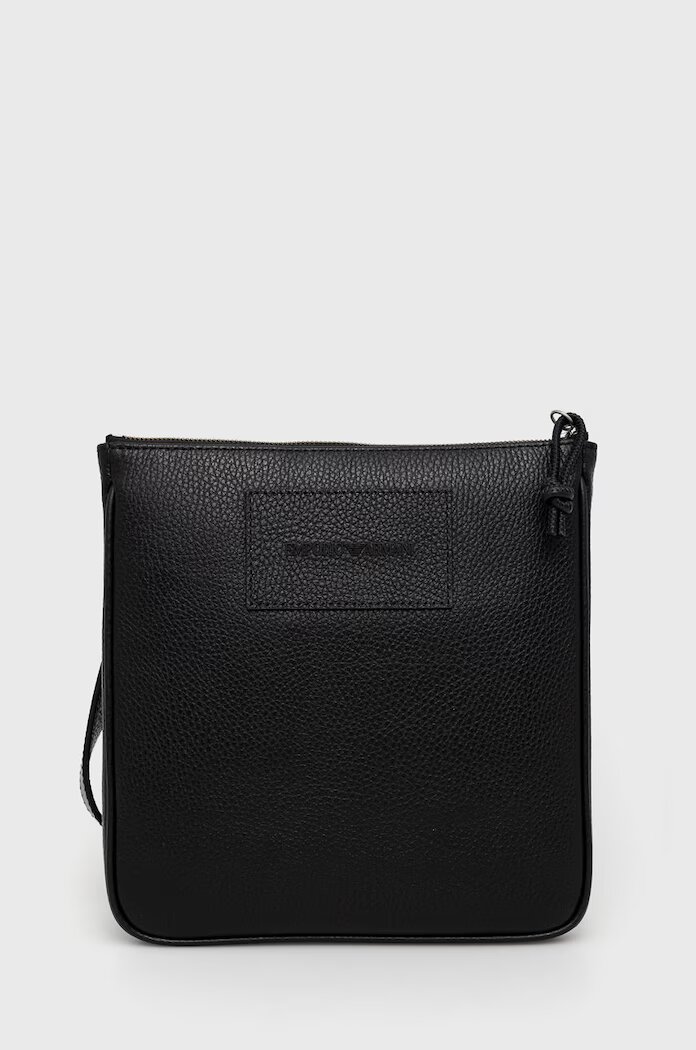 Emporio Armani Кожена чанта през рамо в черно Y4M252 Y068E