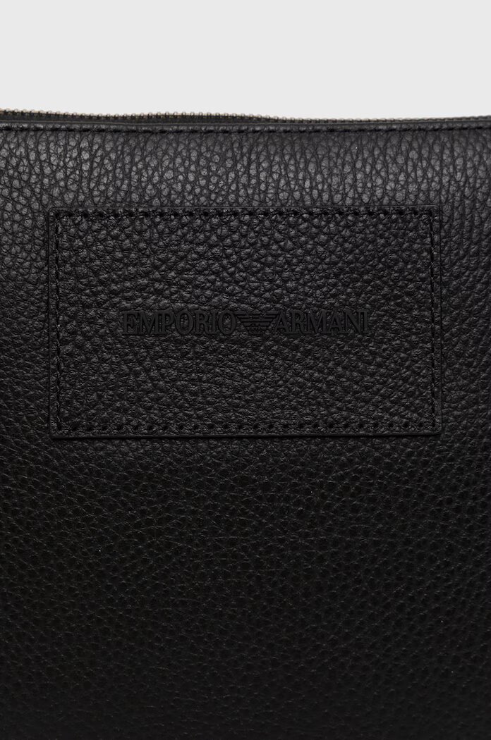 Emporio Armani Кожена чанта през рамо в черно Y4M252 Y068E