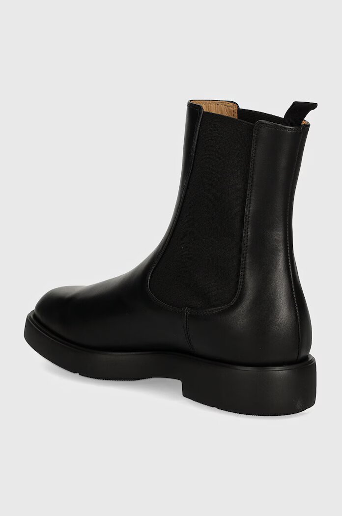 Emporio Armani Кожени боти в черно с равна подметка EW000425 AF11991 UC001