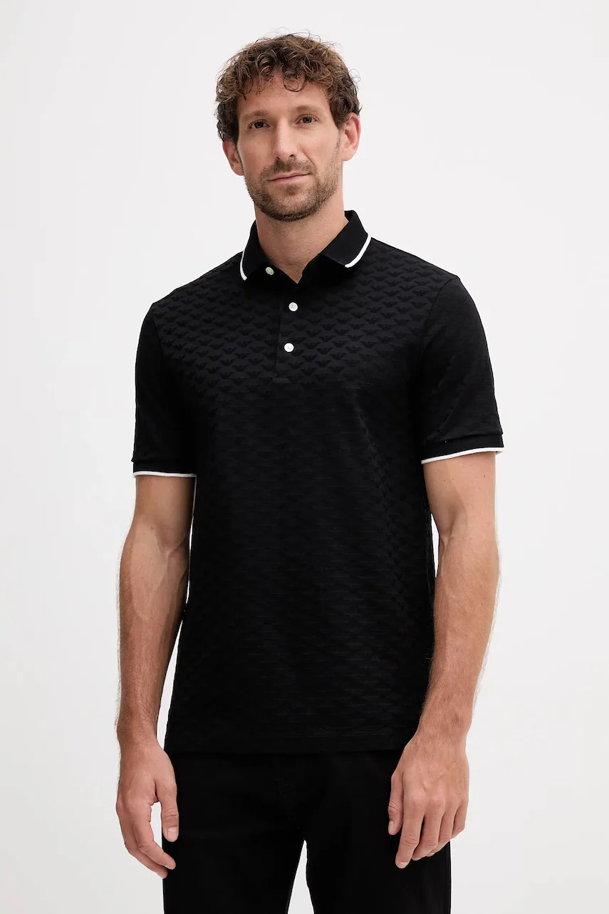 Emporio Armani Памучна тениска с яка