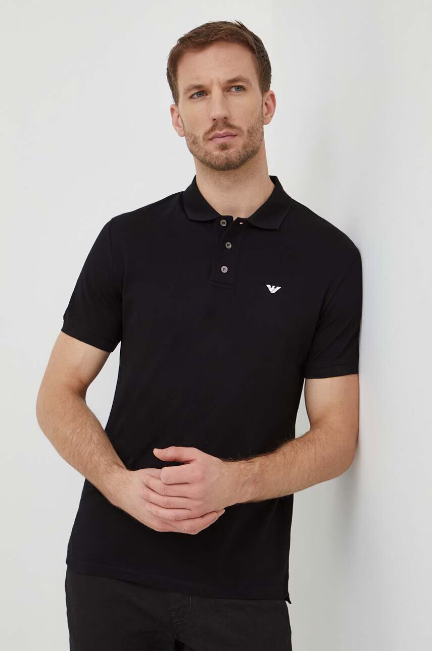 Emporio Armani Памучна тениска с яка