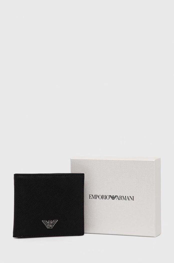 Emporio Armani Портмоне мъжки в черно