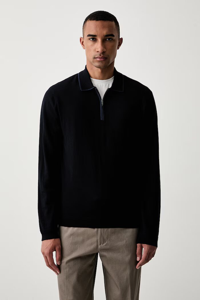 Emporio Armani пуловер мъжки от вълна тъмносин EM006224 AF27805