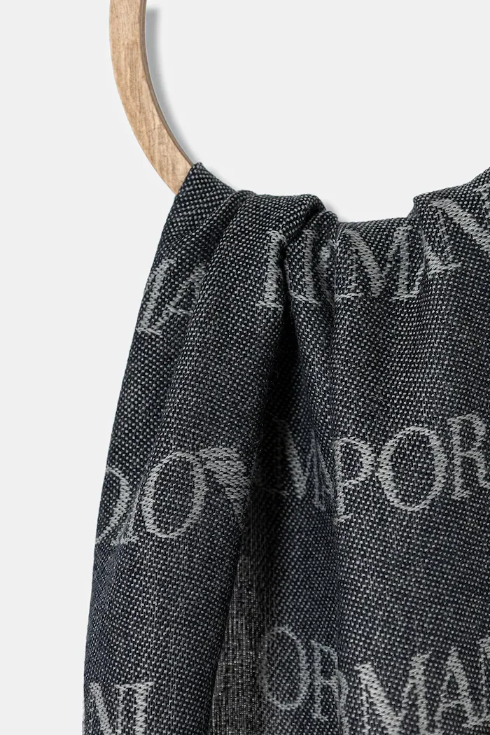 Emporio Armani Шал с вълна в тъмносиньо с десен EM004238 AF21541