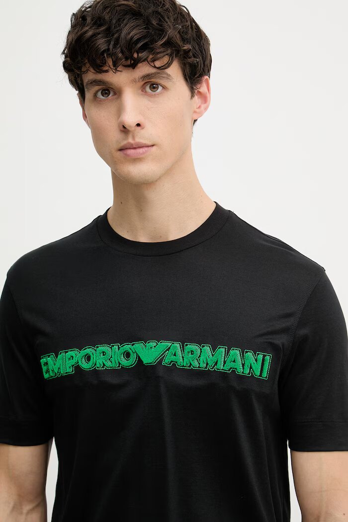 Emporio Armani тениска мъжка от лиосел черна EM004520 AF13747