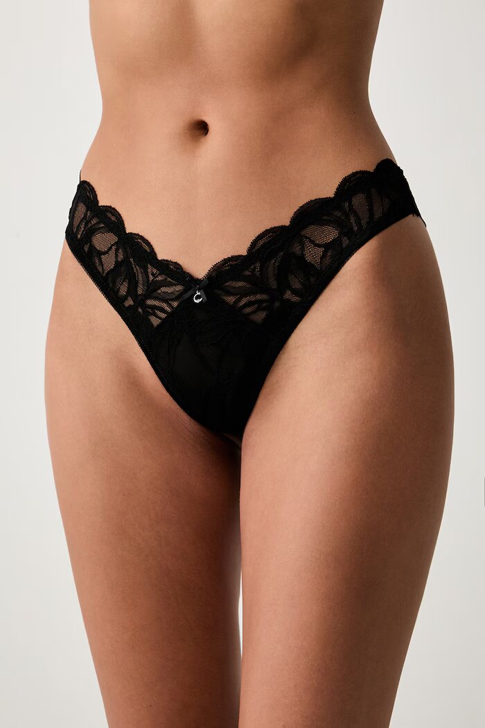 Emporio Armani Underwear бикини дамски от дантела черни EW000398.AF25576