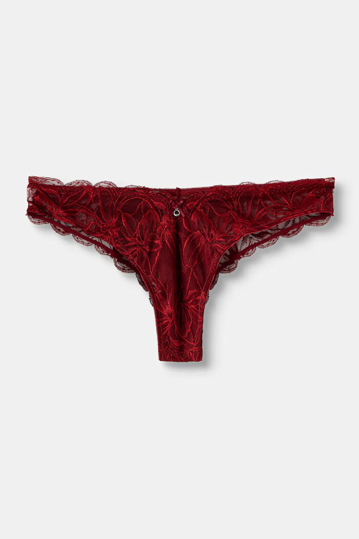 Emporio Armani Underwear бикини дамски от дантела червени EW000398.AF25576