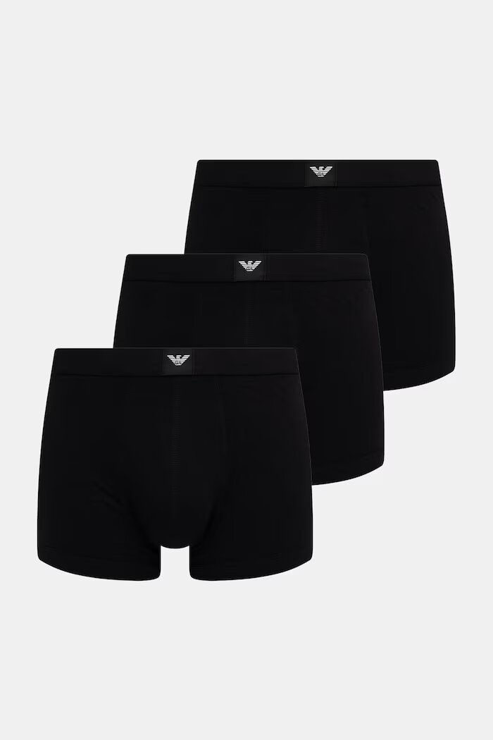 Emporio Armani Underwear боксерки мъжки от памук с еластан 3 броя черни EM002205.AF25033