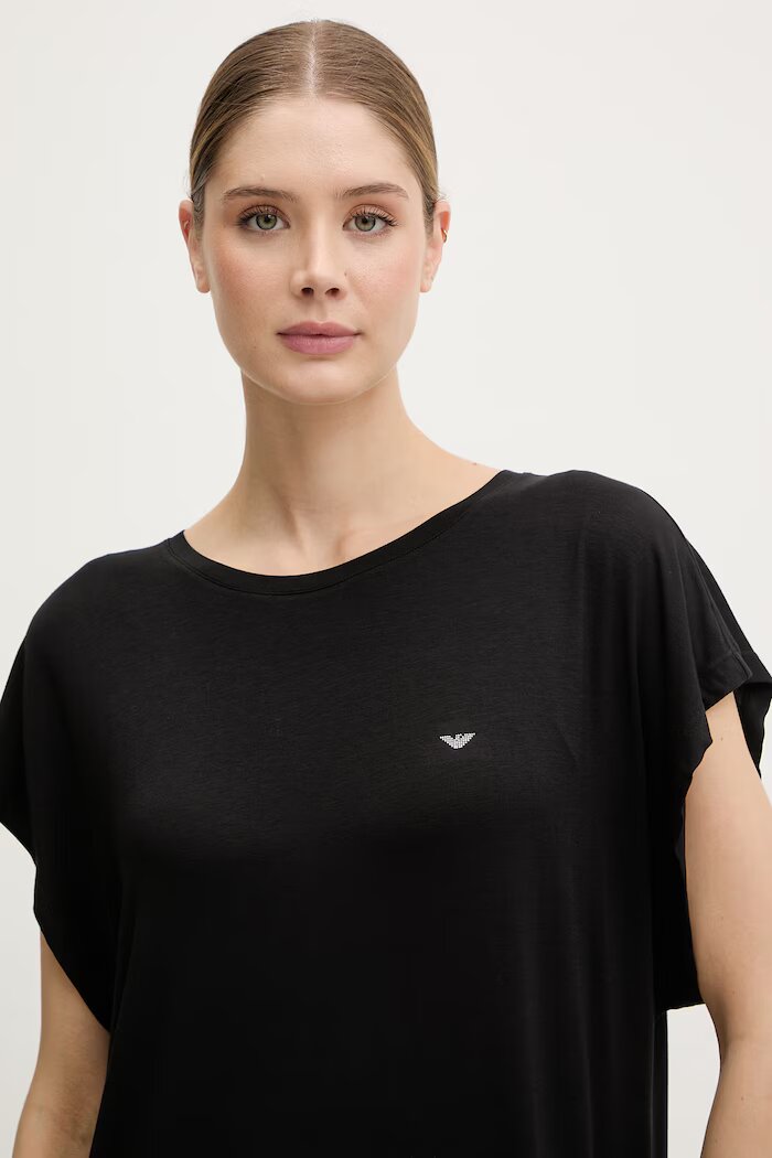 Emporio Armani Underwear горнище на пижама дамско от вискоза черно EW002965 AF19024