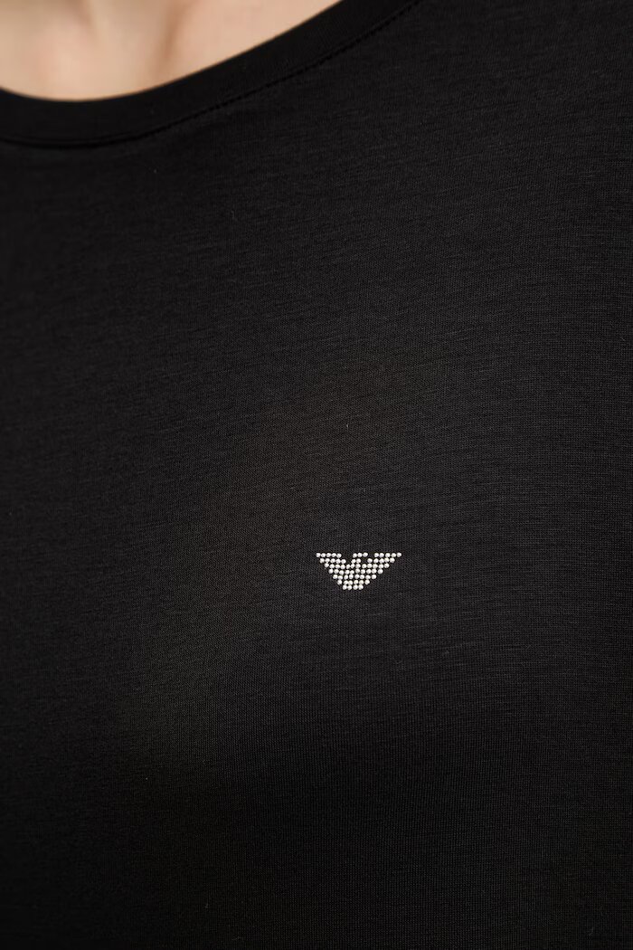 Emporio Armani Underwear горнище на пижама дамско от вискоза черно EW002965 AF19024