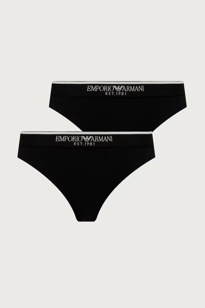 Emporio Armani Underwear прашки дамски от памук с еластан 2 броя черни EW005197 AF27298