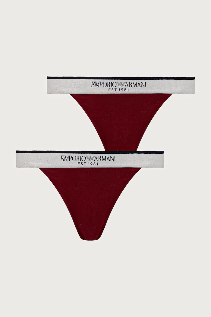 Emporio Armani Underwear прашки дамски от памук с еластан 2 броя червени EW000405 AF27298