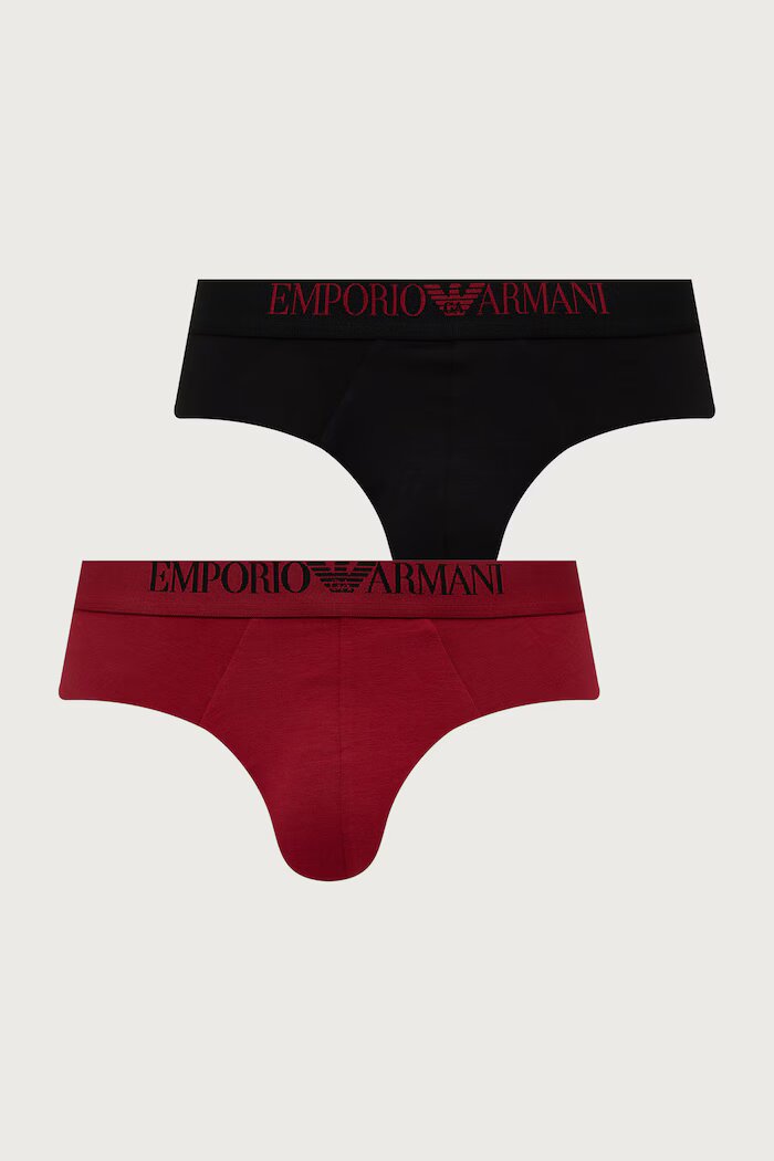 Emporio Armani Underwear слипове мъжки от памук с еластан 2 броя черни EM000251 AF25038