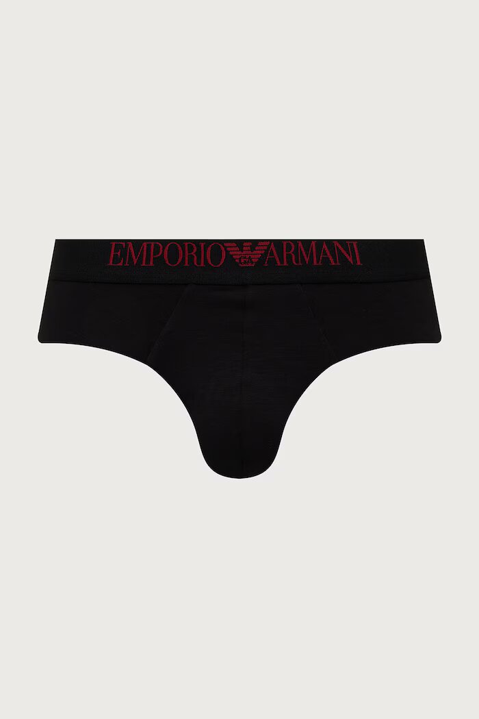 Emporio Armani Underwear слипове мъжки от памук с еластан 2 броя черни EM000251 AF25038