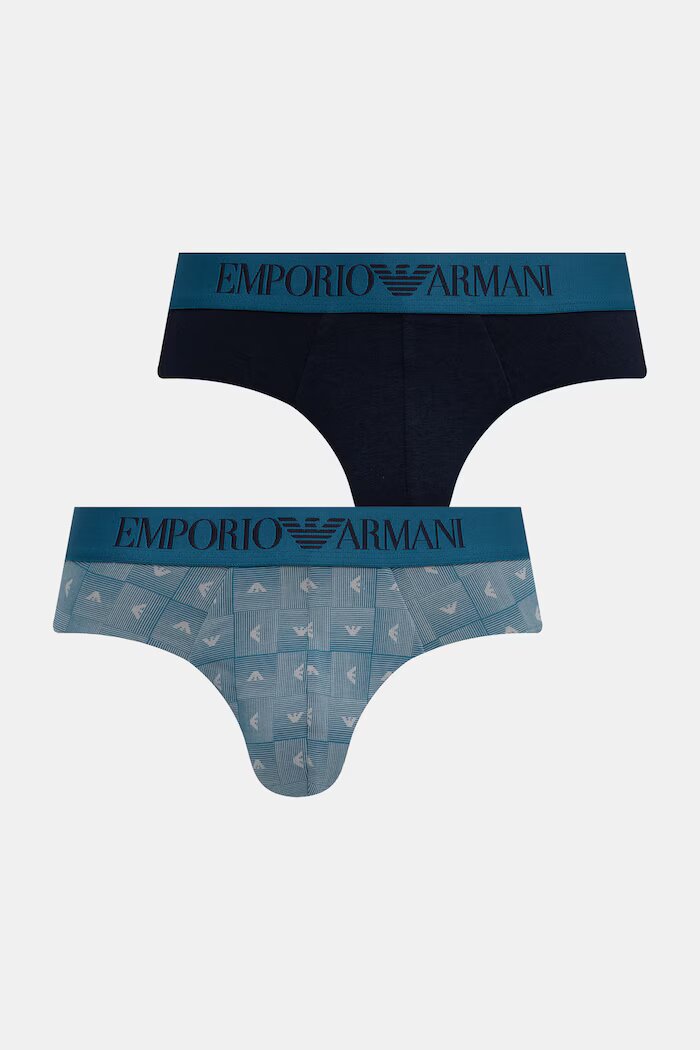 Emporio Armani Underwear слипове мъжки от памук с еластан 2 броя тъмносини EM000251.AF25040