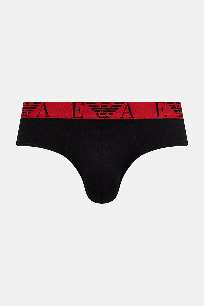 Emporio Armani Underwear слипове мъжки от памук с еластан 3 броя черни EM000258.AF25018