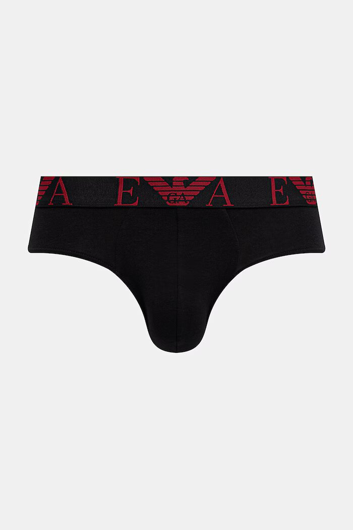 Emporio Armani Underwear слипове мъжки от памук с еластан 3 броя черни EM000258.AF25018