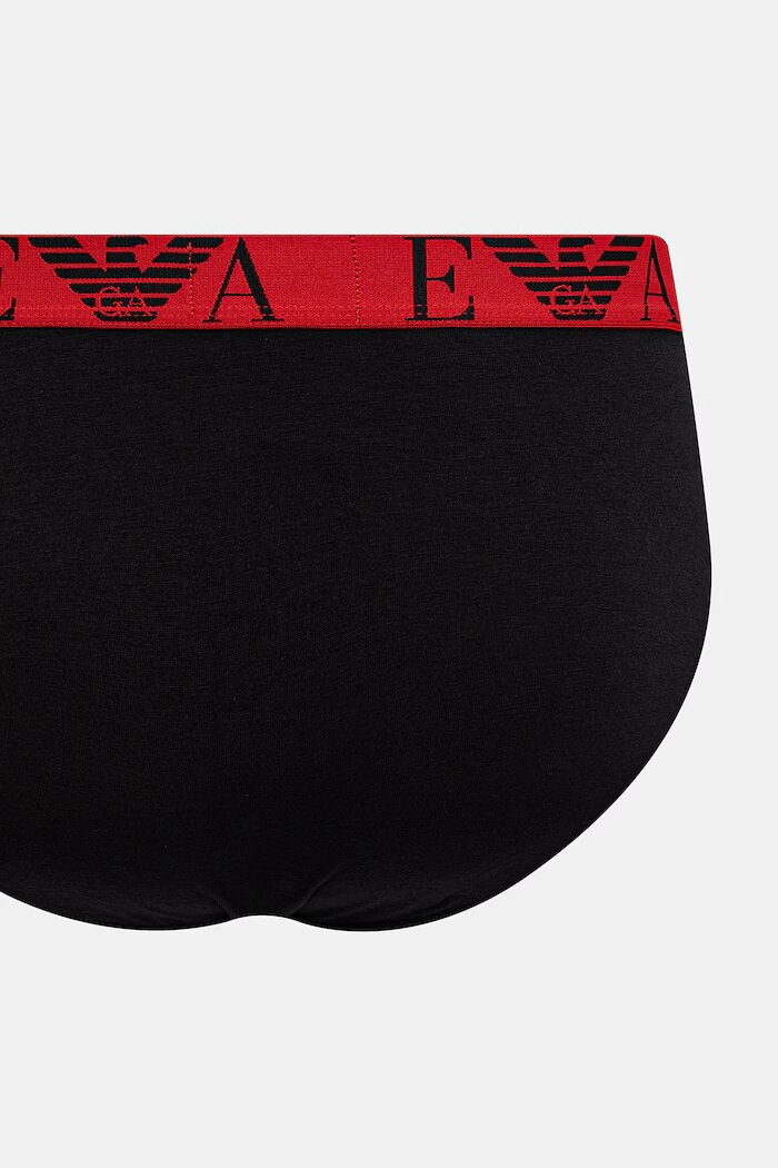 Emporio Armani Underwear слипове мъжки от памук с еластан 3 броя черни EM000258.AF25018