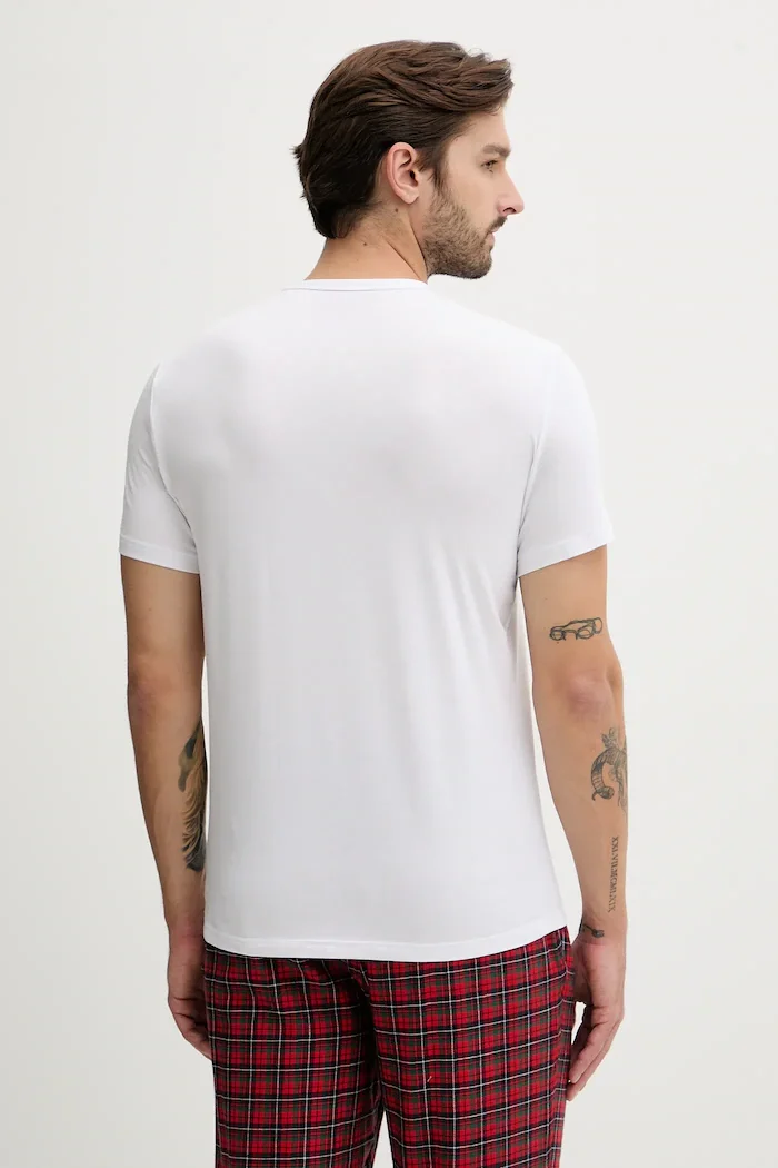 Emporio Armani Underwear тениска basic мъжка от памук с еластан 2 броя бяла EM000391 AF14132