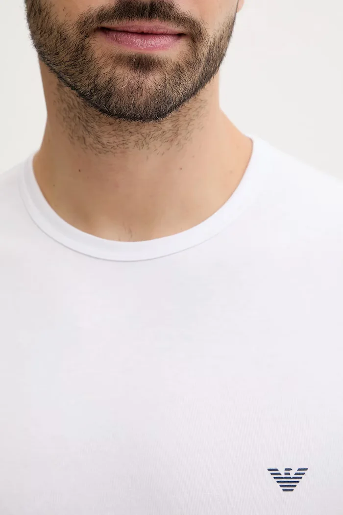Emporio Armani Underwear тениска basic мъжка от памук с еластан 2 броя бяла EM000391 AF14132