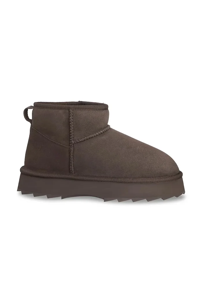 EMU Australia Sharky Micro Flatform апрески дамски от велур кафяви W13304