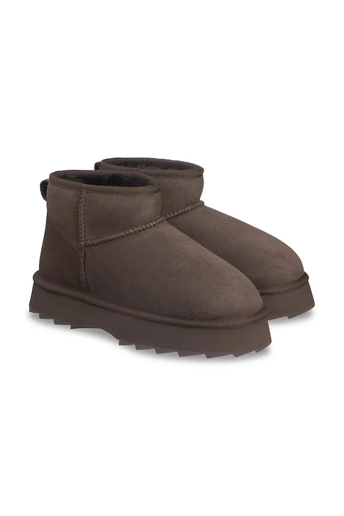 EMU Australia Sharky Micro Flatform апрески дамски от велур кафяви W13304