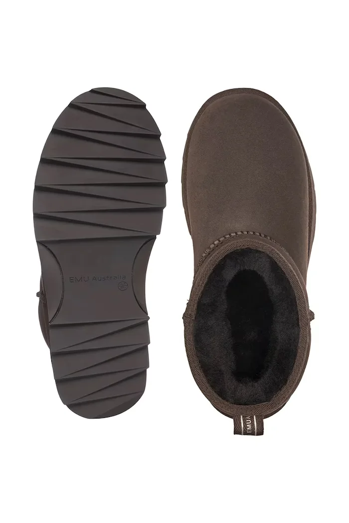 EMU Australia Sharky Micro Flatform апрески дамски от велур кафяви W13304