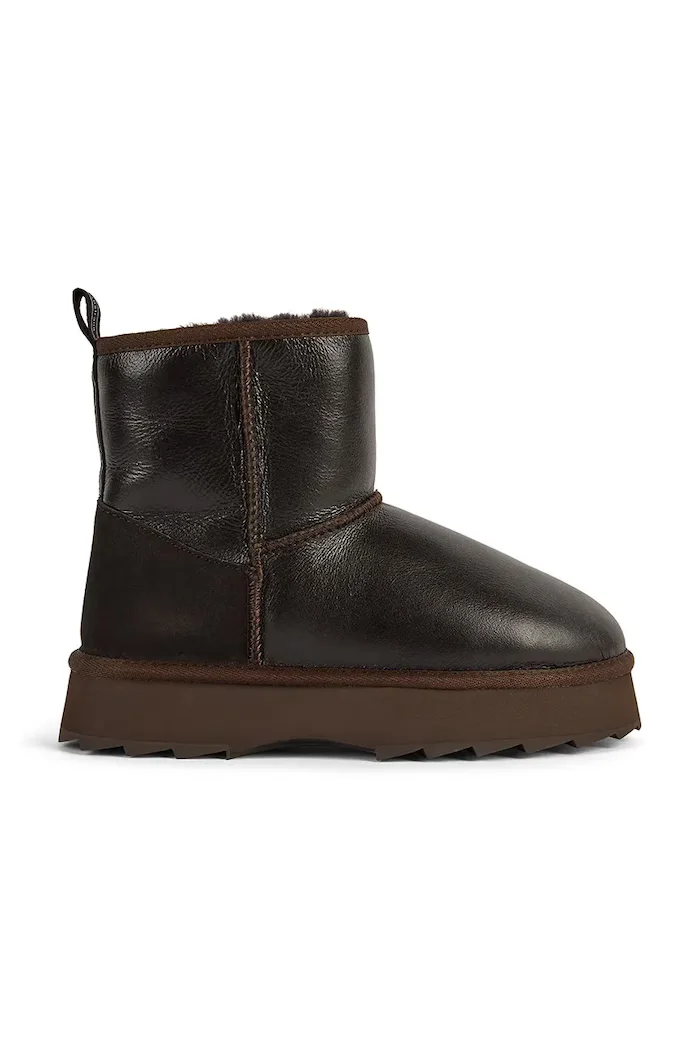 EMU Australia Sharky Mini Town Flatform апрески дамски от кожа кафяви W13340