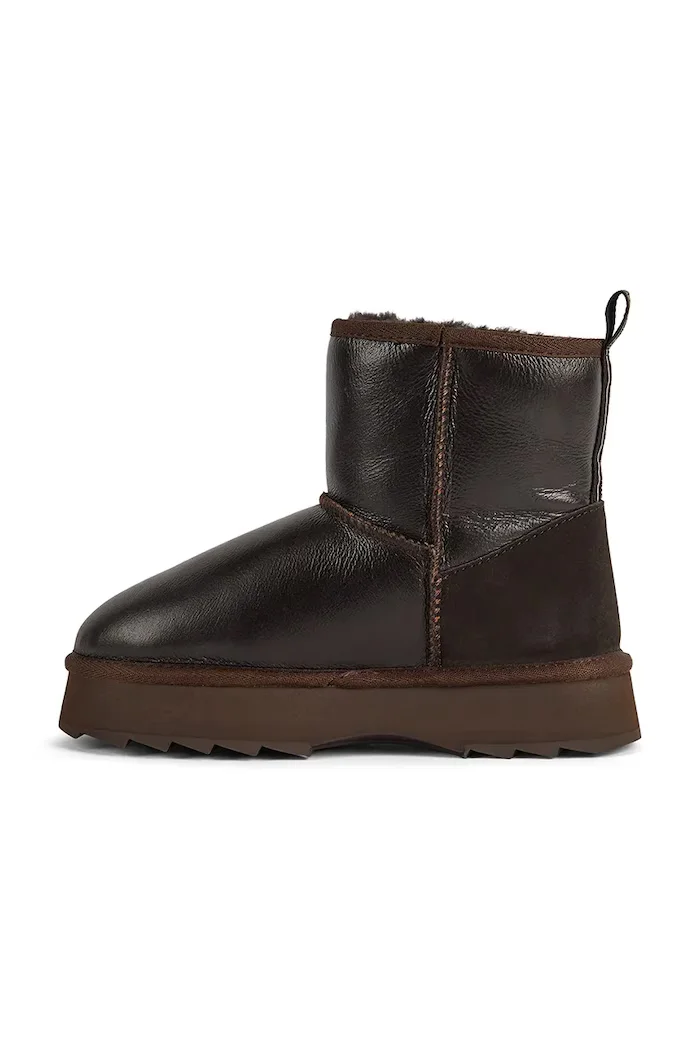 EMU Australia Sharky Mini Town Flatform апрески дамски от кожа кафяви W13340