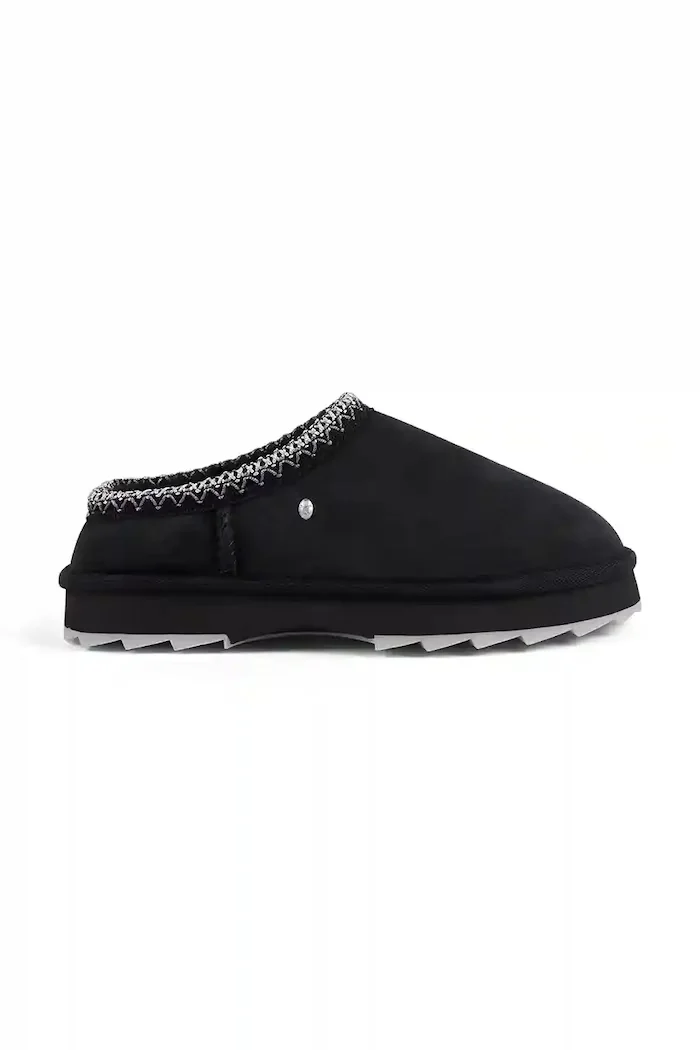 EMU Australia Велурени чехли Sharky Scuff в черно W13179 Black