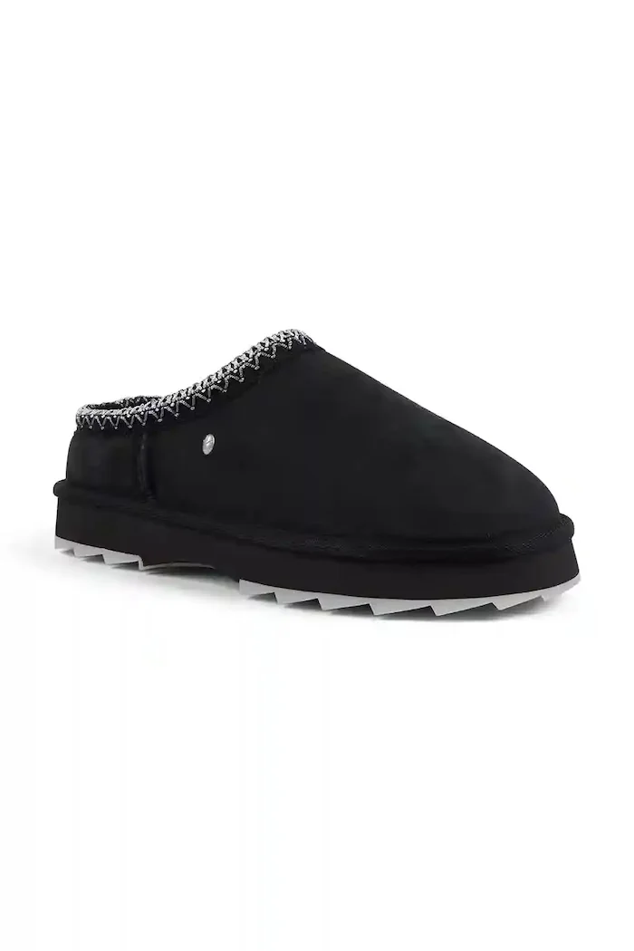 EMU Australia Велурени чехли Sharky Scuff в черно W13179 Black