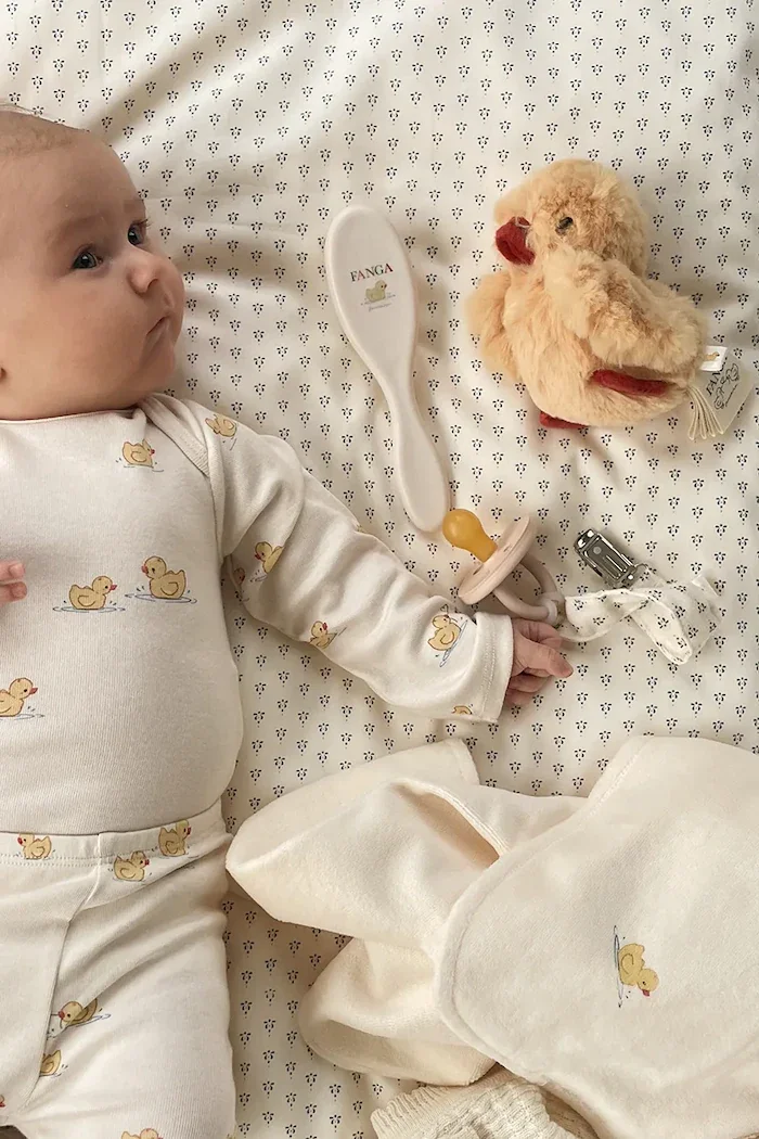 Fanga Fontana боди за бебе с памук BELLO LS BODY OCS бежово FA100091