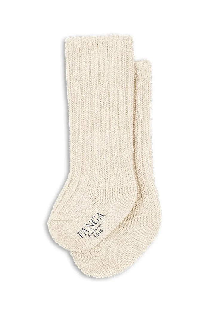 Fanga Fontana Вълнени чорапи LANA HEAVY KNITTED SOCKS в бежово FA100020