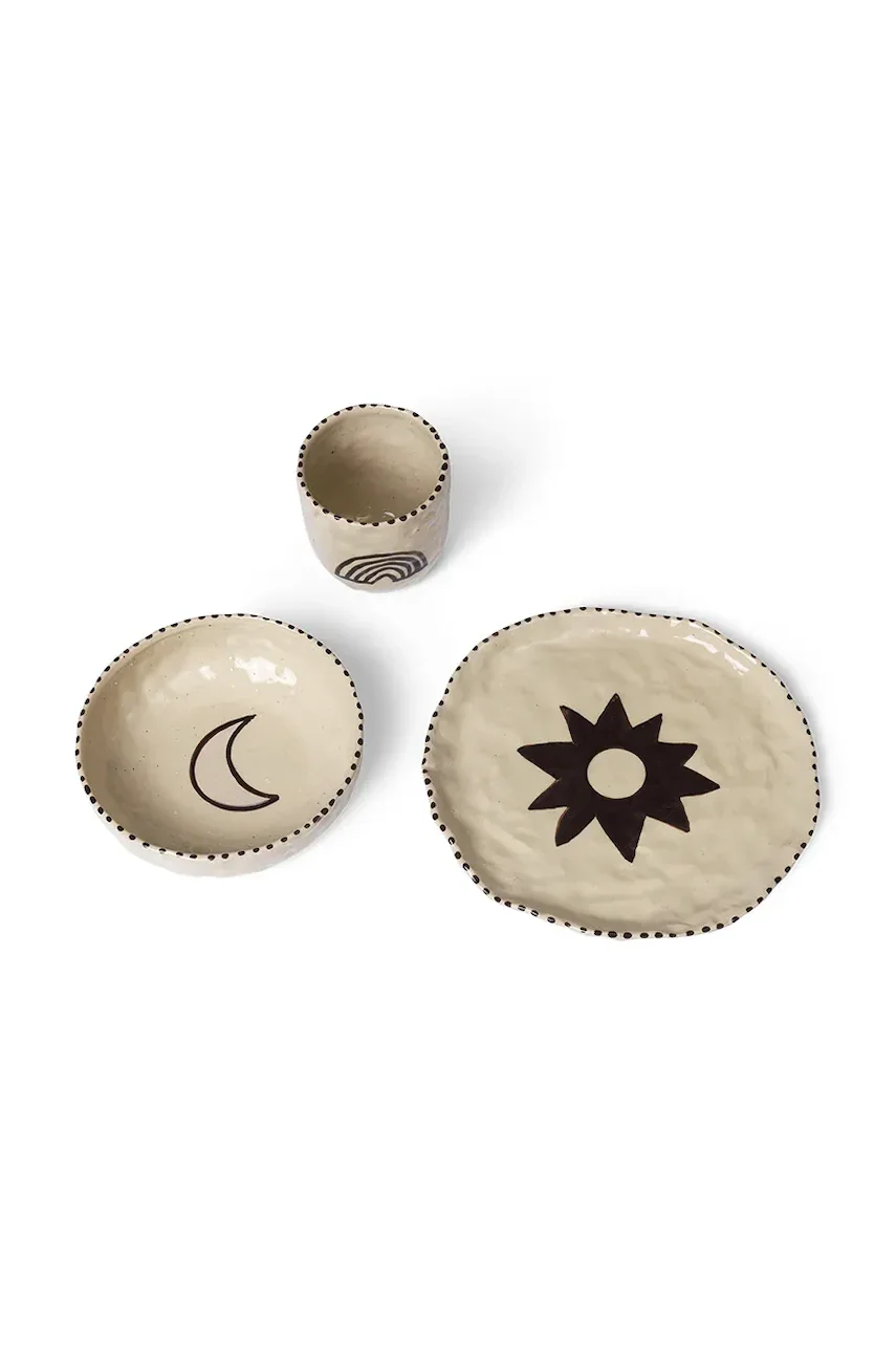Ferm Living Детски комплект за закуска Naive Ceramic Set (3 броя)