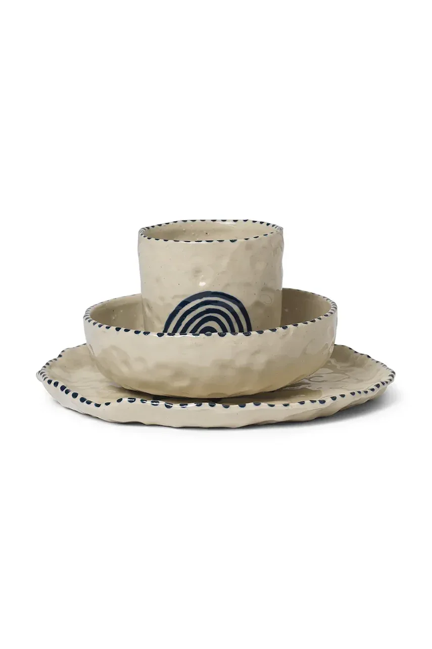 Ferm Living Детски комплект за закуска Naive Ceramic Set (3 броя)