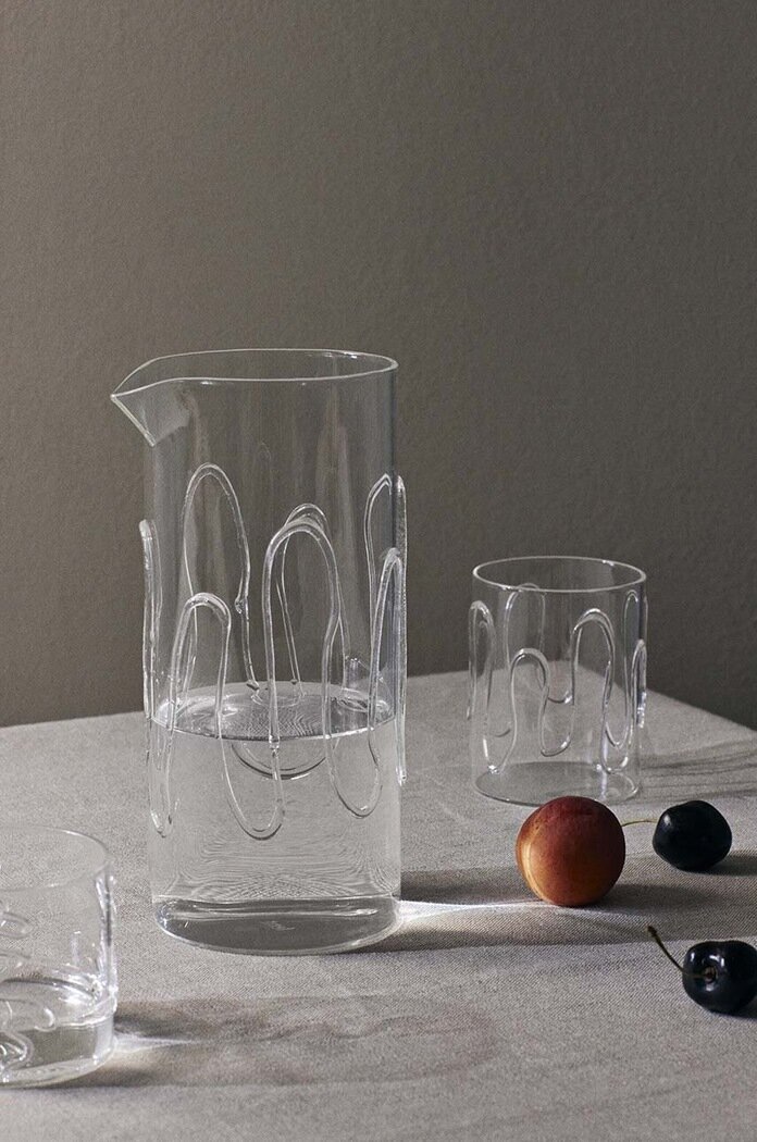 Ferm Living Комплект чаши Doodle Glasses 350 ml (2 броя) в прозрачен цвят