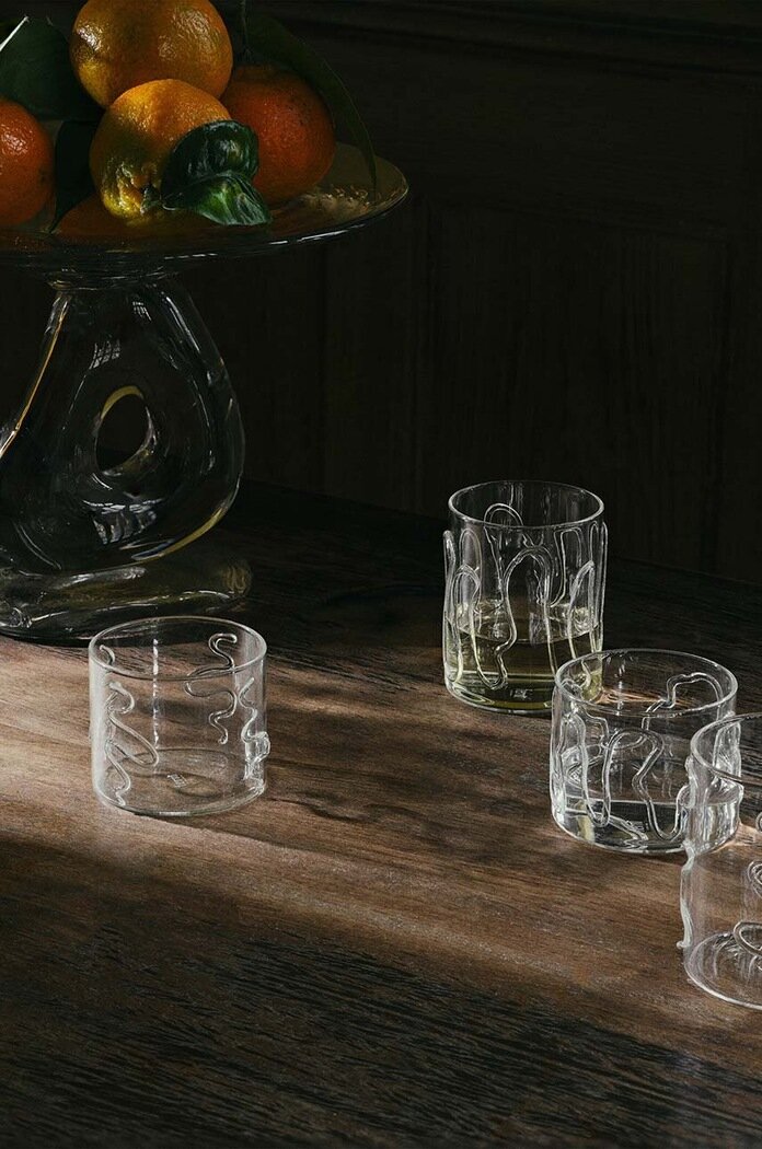 Ferm Living Комплект чаши Doodle Glasses 350 ml (2 броя) в прозрачен цвят