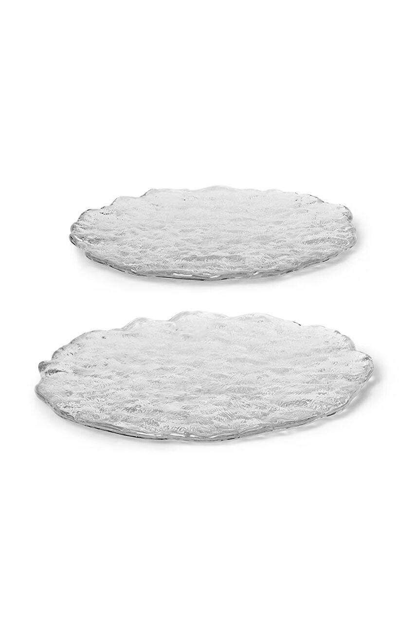 Ferm Living Комплект чинии Momento Glass Stones L (2 броя)