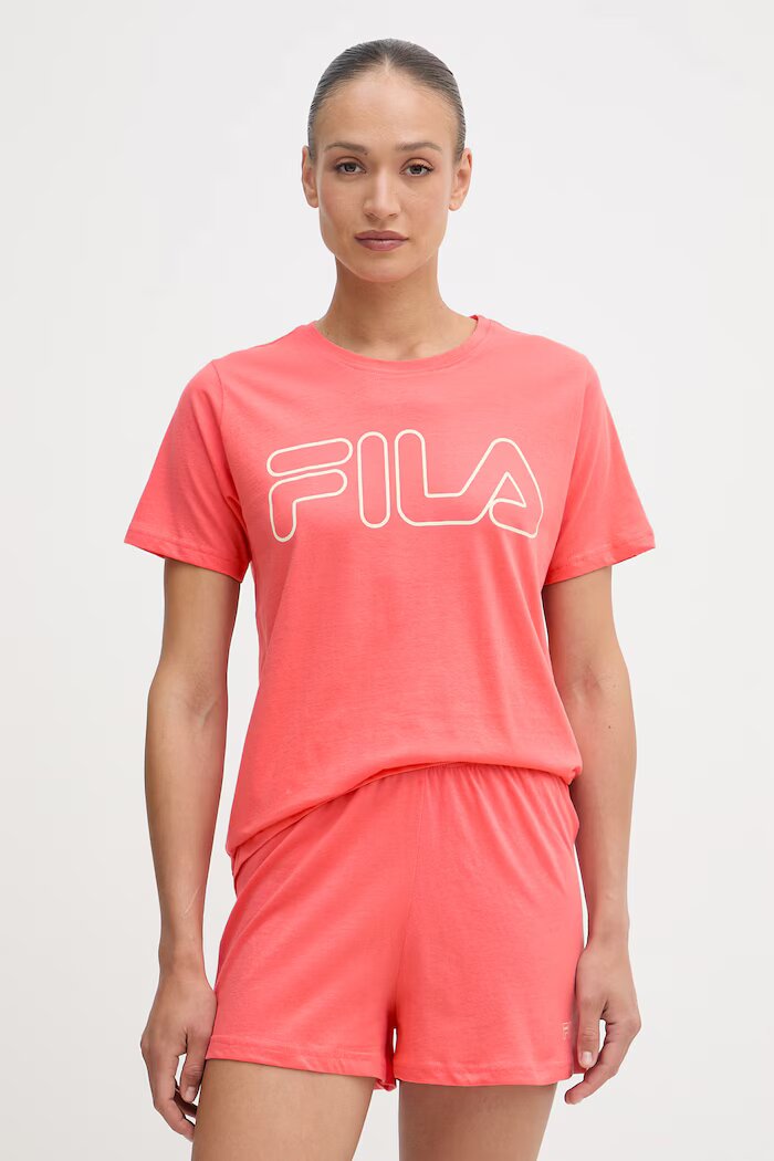 Fila пижама от две части дамска от памук розова FPS4177